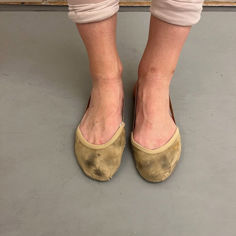 5 pairs Dance half soles/turners, rhythmic gymnastics toe shoes very used B